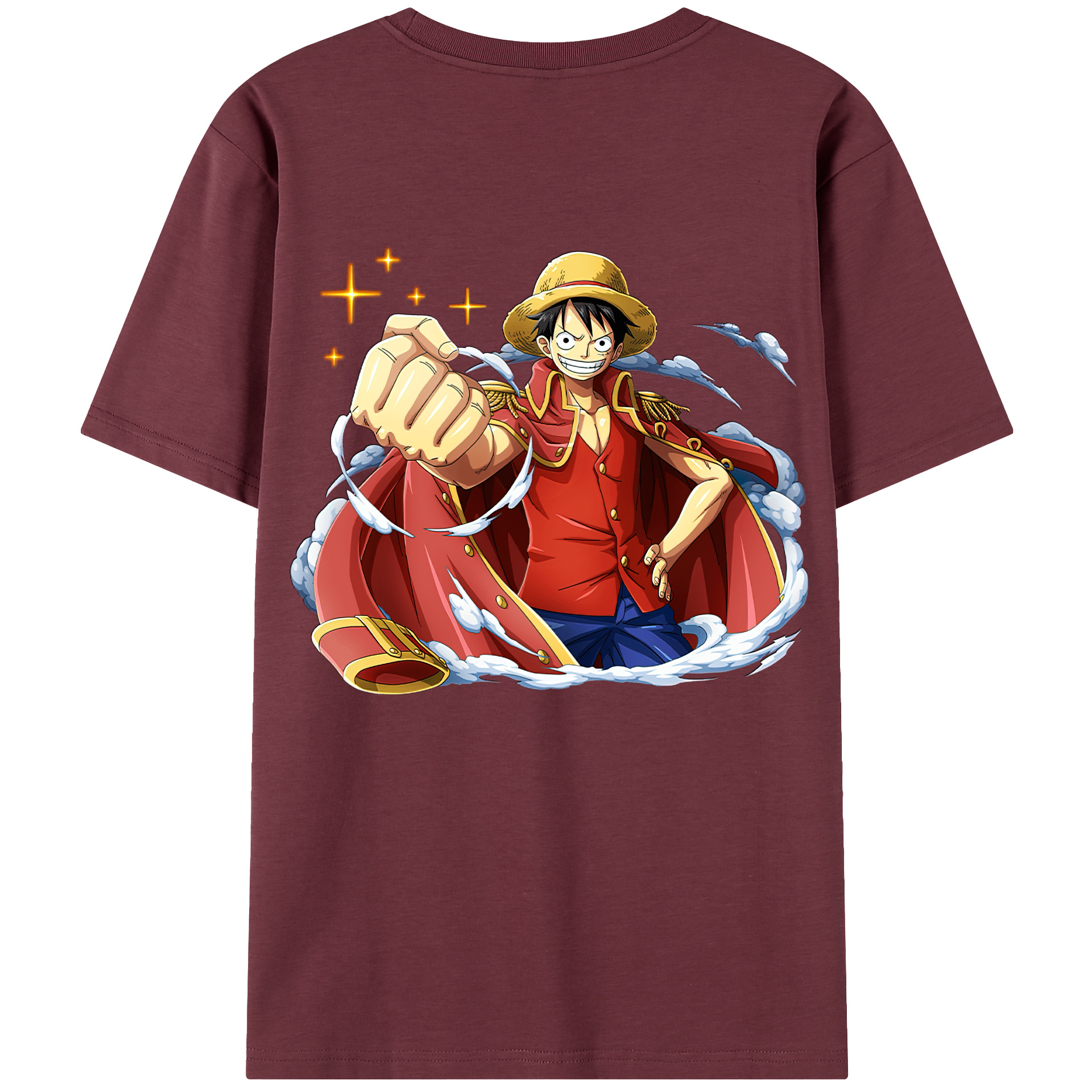 ワンピース モンキー・D・ルフィ ONE PIECE Monkey D. Luffy 綿100％半袖Tシャツ（背面プリント）